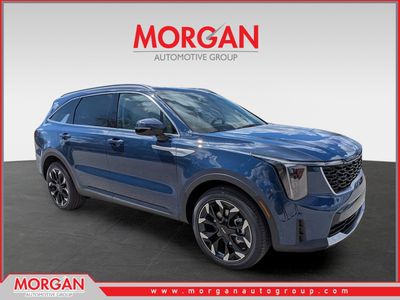 2026 Kia Sorento EX in Midnight Lake Blue — front three-quarter view