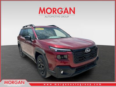 2026 Subaru Outback Limited in Red — front three-quarter view