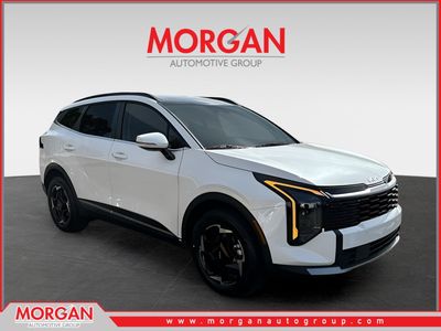 2026 Kia Sportage Hybrid EX in White — front three-quarter view