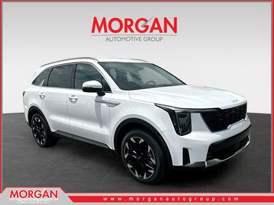 2026 Kia Sorento EX in White — front three-quarter view