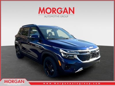 2026 Kia Seltos EX in Blue — front three-quarter view