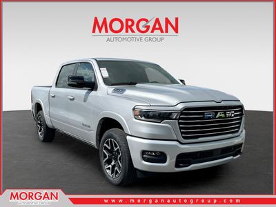 2026 Ram 1500 Laramie in Silver — front three-quarter view