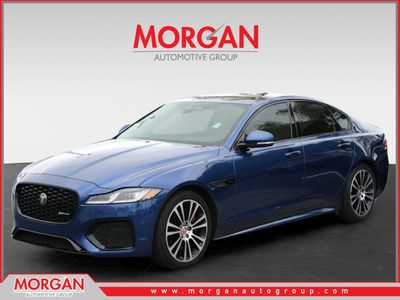 2022 Jaguar XF R-Dynamic SE in Bluefire Blue Metallic — front three-quarter view