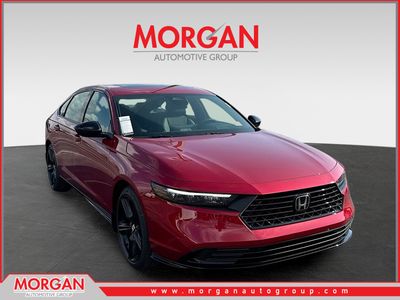 2026 Honda Accord Hybrid Sport-L in Radiant Red Metallic — front three-quarter view