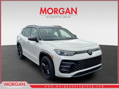 2026 Volkswagen Tiguan SE R-Line Black in Sandstone — front three-quarter view