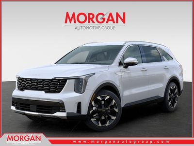 2026 Kia Sorento EX in Glacial White Pearl — front three-quarter view