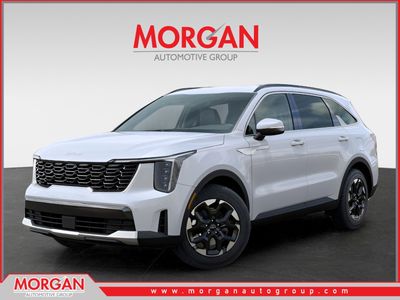 2026 Kia Sorento S in Glacial White Pearl — front three-quarter view