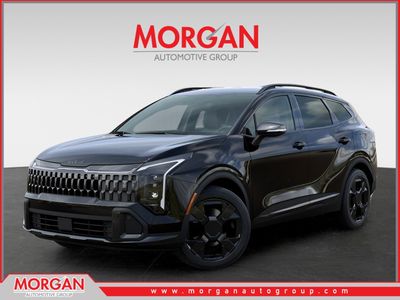 2026 Kia Sportage Hybrid X-Line in Fusion Black — front three-quarter view