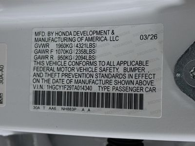 2026 Honda Accord Sedan — photo 32 view