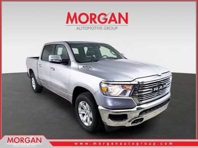 2024 Dodge Ram 1500 Laramie in Billet Silver Metallic Clearcoat — front three-quarter view