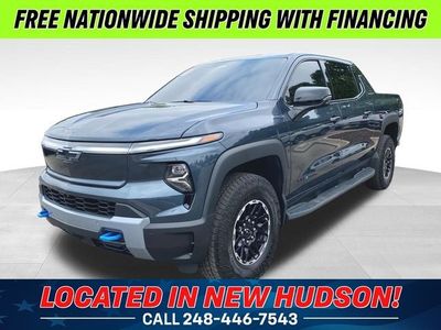2026 Chevrolet Silverado EV Trail Boss in Blue Smoke Metallic — front three-quarter view
