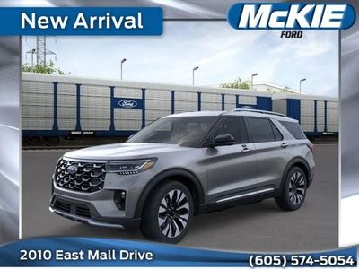 2026 Ford Explorer Platinum in Carbonized Gray Metallic — front three-quarter view