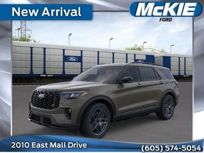 2026 Ford Explorer ST in Marsh Gray — front three-quarter view