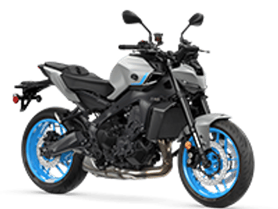 2025 Yamaha MT-09 in White — front three-quarter view