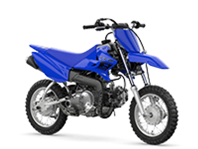 2024 Yamaha TT-R50E in Blue — front three-quarter view