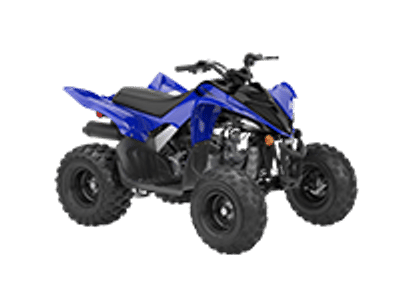 2025 Yamaha RAPTOR 110 in Blue — front three-quarter view