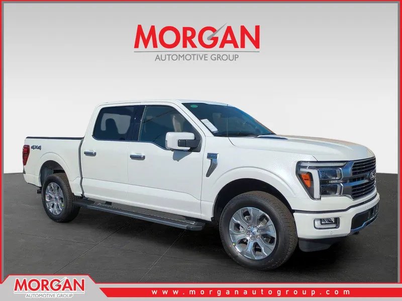 2026 Ford F-150 Platinum in White — front three-quarter view
