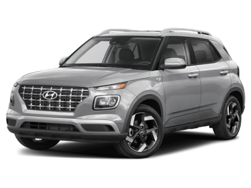 2026 Hyundai VENUE SEL in Shimmering Silver — front three-quarter view
