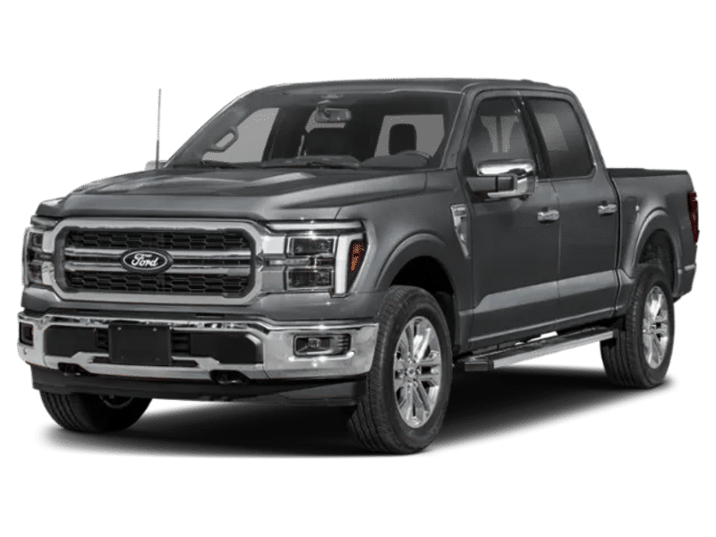 2026 Ford F-150 Lariat in Gray — front three-quarter view