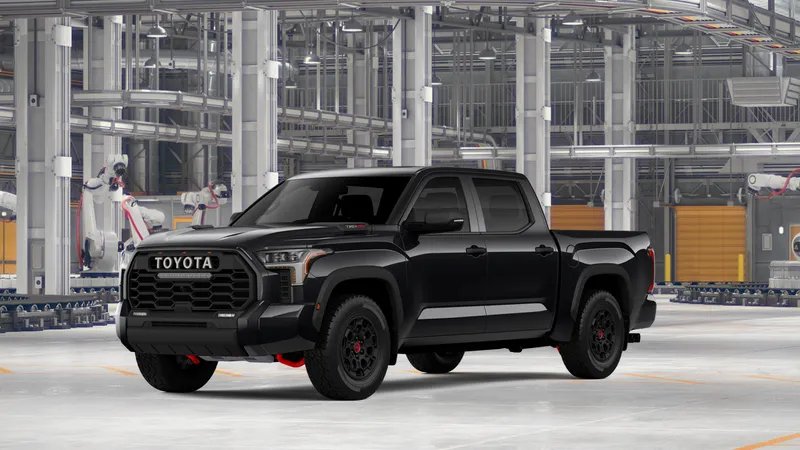 2026 Toyota Tundra i-FORCE MAX Tundra TRD Pro in Midnight Black Metallic — front three-quarter view