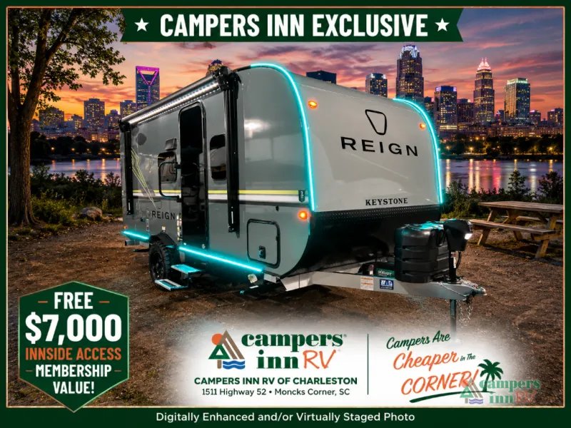 2026 Keystone RV Reign — front three-quarter view