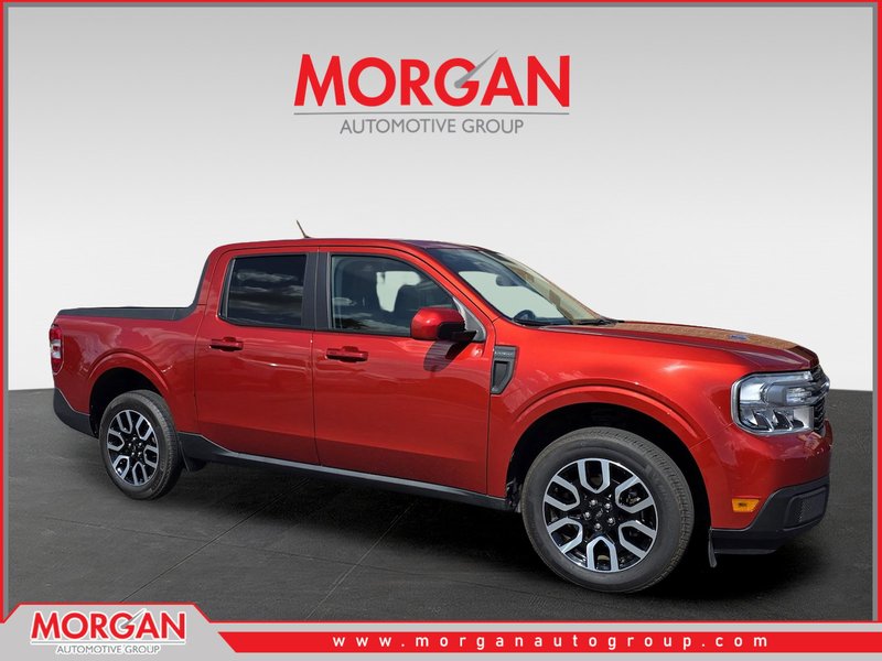 2023 Ford Maverick Lariat in Red — front three-quarter view