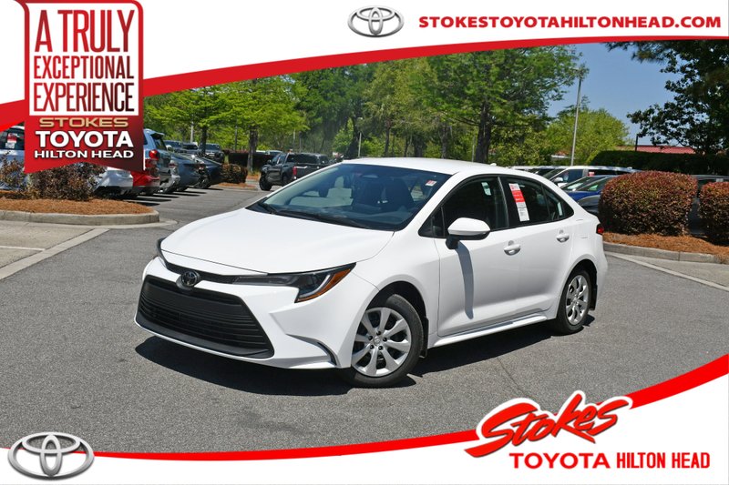 2026 Toyota Corolla LE in Ice Cap — front three-quarter view
