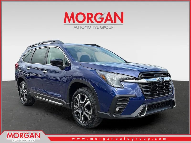 2026 Subaru Ascent Touring in Sapphire Blue Pearl — front three-quarter view