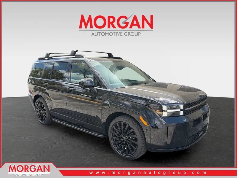 2026 Hyundai SANTA FE Calligraphy in Phantom Black — front three-quarter view