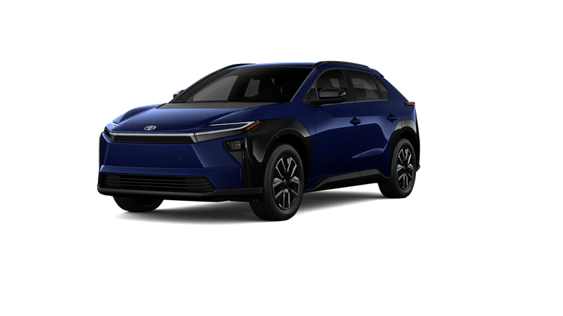 2026 Toyota bZ XLE in Blueprint — front three-quarter view