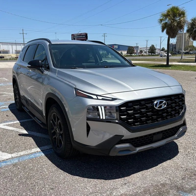 2022 Hyundai Santa Fe XRT in Silver — front three-quarter view
