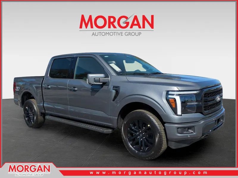 2026 Ford F-150 Lariat in Gray — front three-quarter view