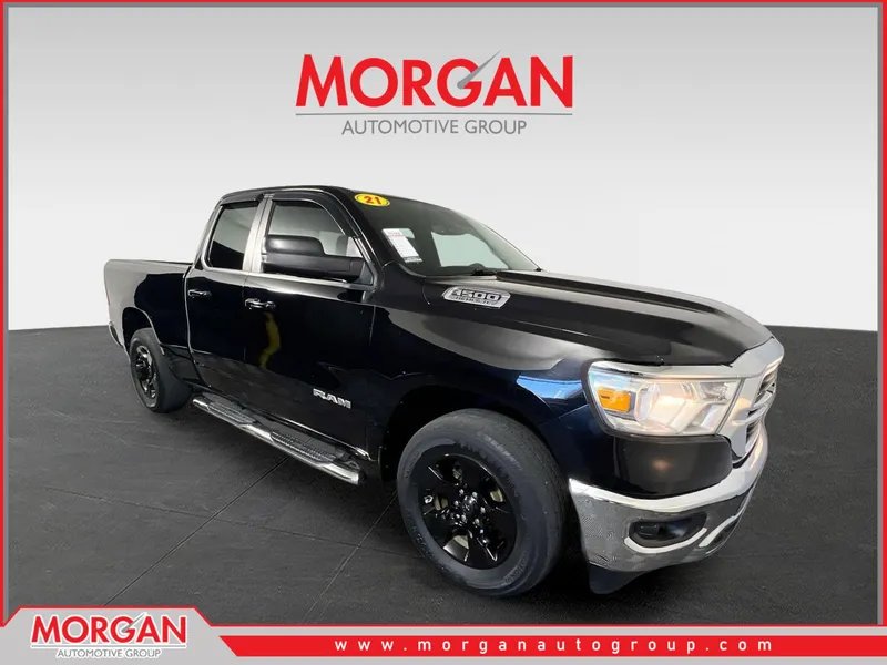 2021 Ram 1500 Big Horn/Lone Star in Diamond Black Crystal Pearlcoat — front three-quarter view