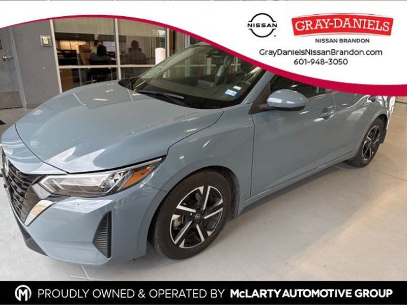 2024 Nissan Sentra SV in Atlantic Gray Metallic — front three-quarter view