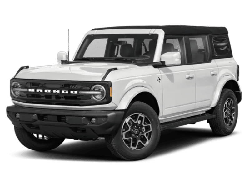 2026 Ford Bronco Outer Banks in White — front three-quarter view