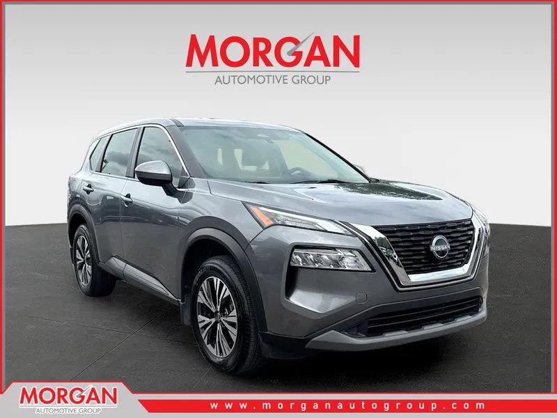 2023 Nissan Rogue SV in Gun Metallic — front three-quarter view