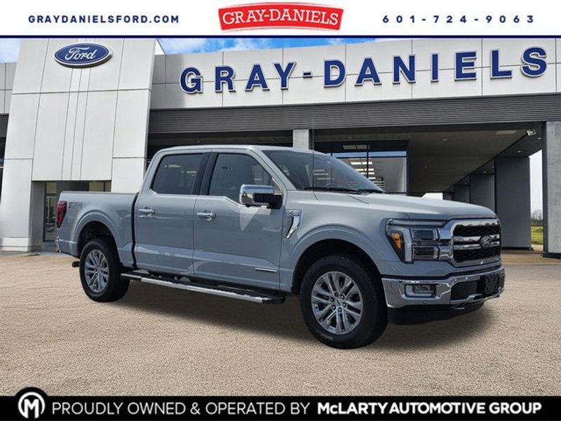 2024 Ford F-150 Lariat in Avalanche — front three-quarter view