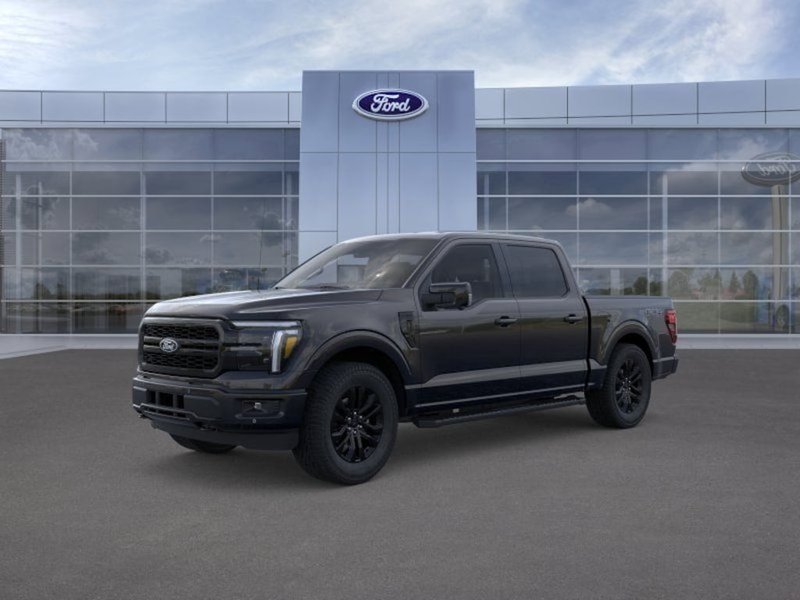 2026 Ford F-150 Lariat in Agate Black — front three-quarter view