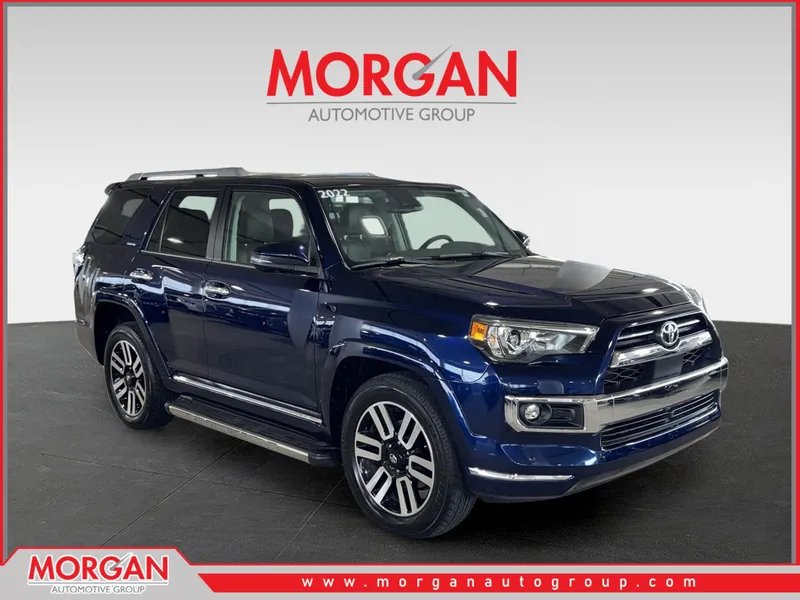 2022 Toyota 4Runner Limited in Blue — front three-quarter view