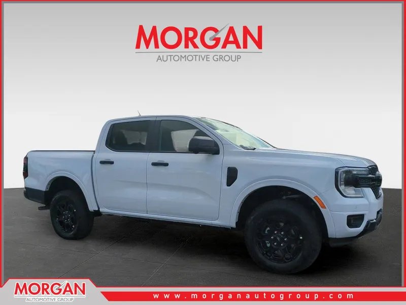2025 Ford Ranger XLT in White — front three-quarter view