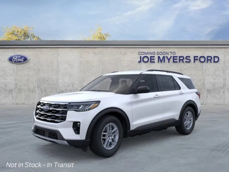 2026 Ford Explorer in AZ White — front three-quarter view