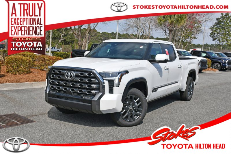 2026 Toyota Tundra Platinum in Wind Chill Pearl — front three-quarter view