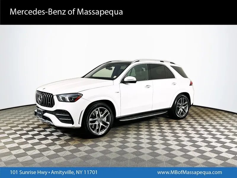 2023 Mercedes-Benz GLE 53 AMG in White — front three-quarter view
