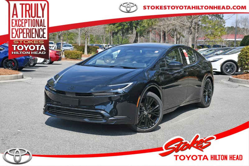 2026 Toyota Prius Plug-in Hybrid Nightshade Edition in Midnight Black Metallic — front three-quarter view