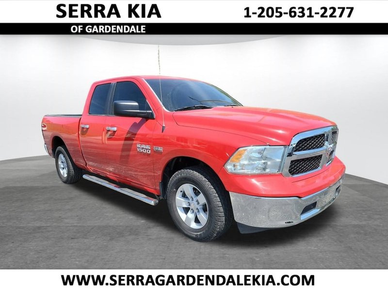 2017 Ram 1500 SLT in Flame Red — front three-quarter view