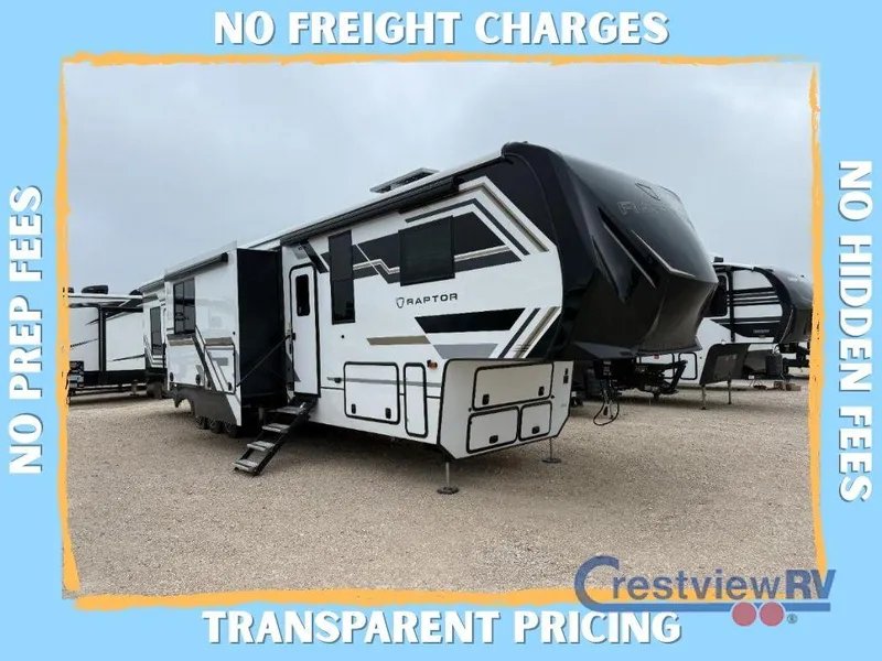 2026 Keystone Raptor — front three-quarter view