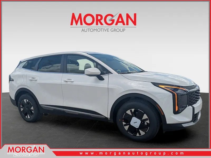 2026 Kia Sportage Hybrid LX in Snow White Pearl — front three-quarter view