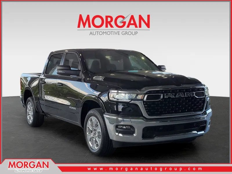 2026 Ram 1500 Big Horn in Diamond Black Crystal Pearlcoat — front three-quarter view