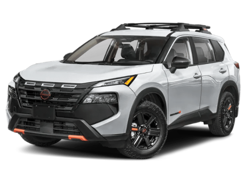 2026 Nissan Rogue Rock Creek in White — front three-quarter view