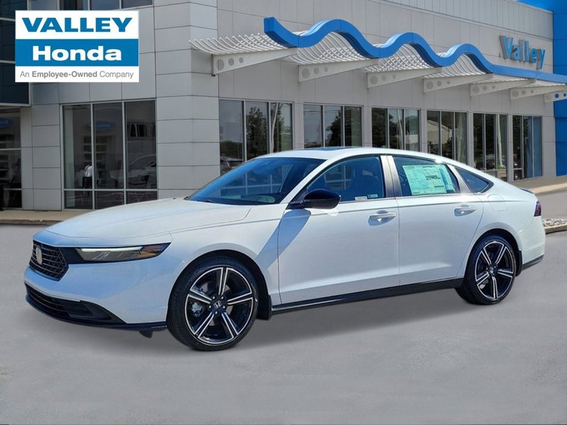 2026 Honda Accord Hybrid Sport in Platinum White Pearl — front three-quarter view